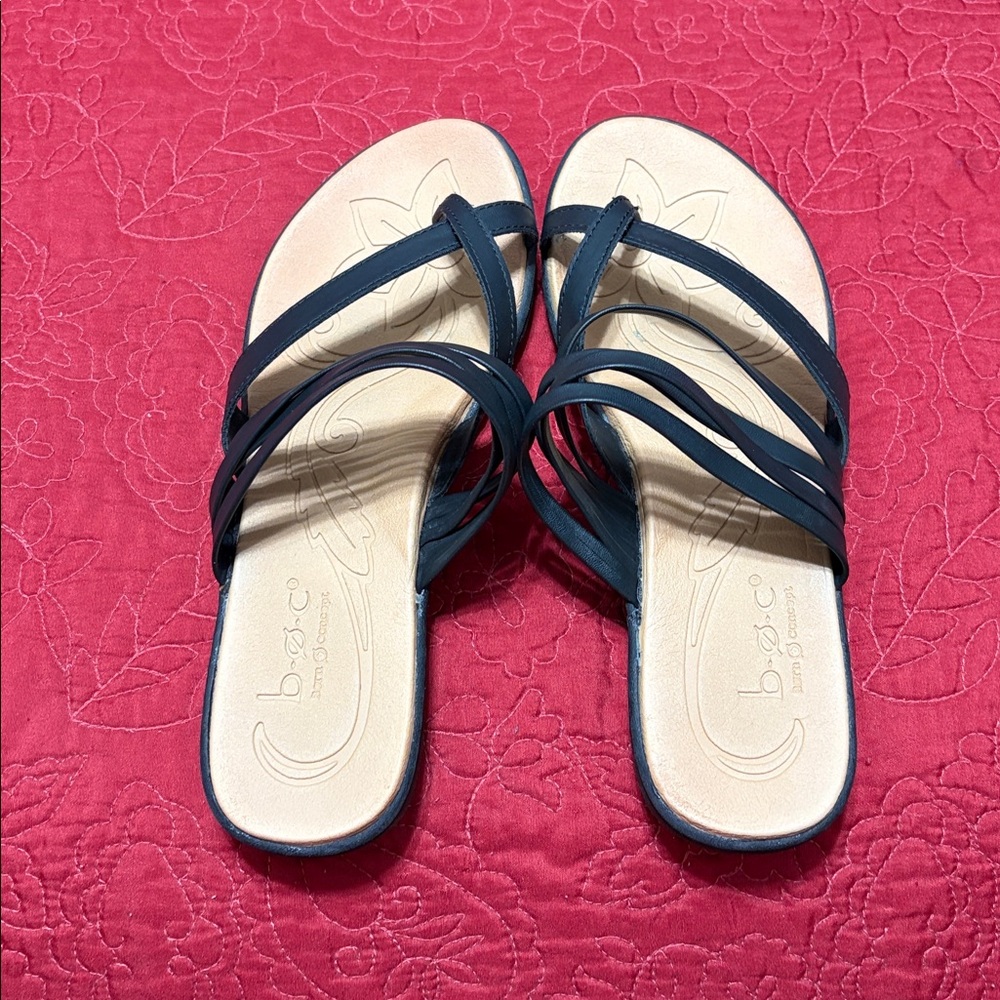 Women’s PreOwned BOC Black Faux Leather Sandals Size 9 1/2